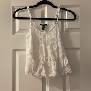 White Flowy Crop Top